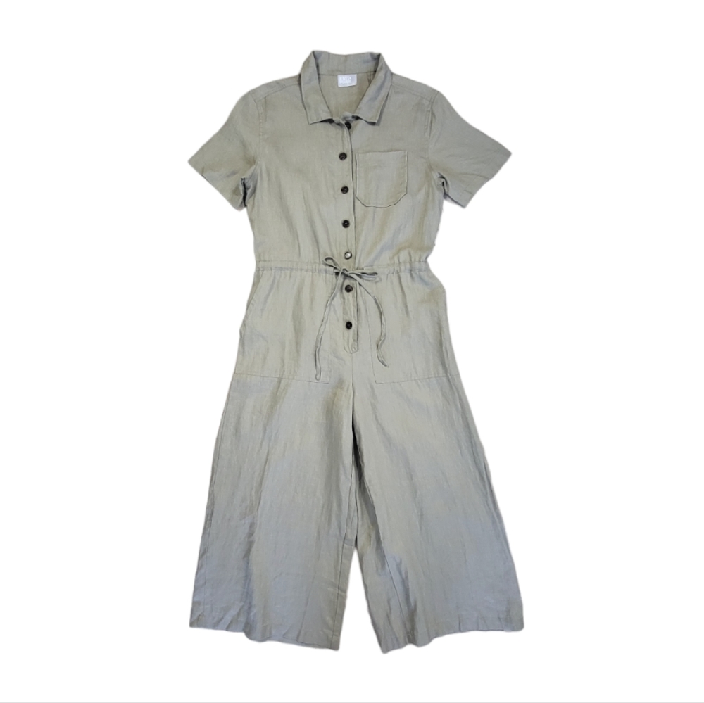 Heroes & Dreamers sage green jumpsuit 100% linen Large